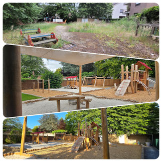 Spielgerät-Prisga-Massive-Robinien-Robinie-Schaukel-Nestschaukel-Sandkasten-Spiellandschaft-Gartenmöbel-Bank-Tisch