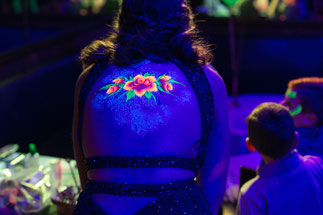 Glow in the dark body painting