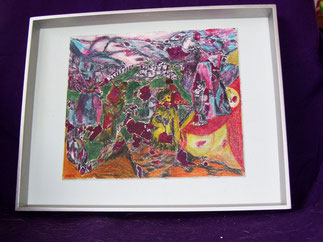 Übersiedelungsbilder,  Mischtechnik auf Karton mit Rahmen 33x27,5 cm