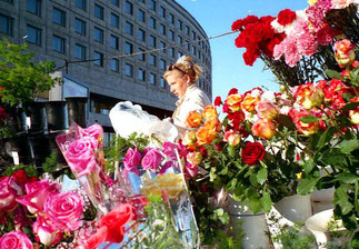 der Blumenstand fürs Wochenende