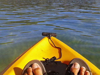 The kayak on the water