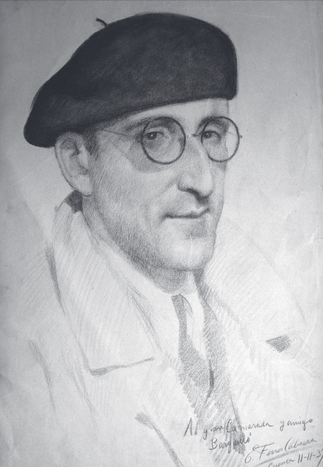 Retrato de Bargalló realizado por Emilio Ferrer en 1937 en Cuenca. Imagen recuperada por Segura, Gomis y Sánchez para la revista Llull (2011).
