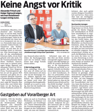 Vorarlberger Nachrichten: Keine Angst vor Kritik mit Alexander Fritsch & Holger Sigmund