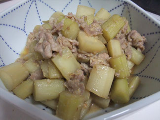 残念だったけど美味しかった山ウドと豚肉の味噌炒め煮