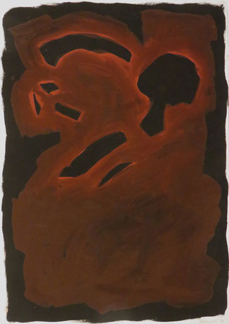 Erkenntnisfelder, 100/70 cm, Acrylfarben auf Papier,  1990 