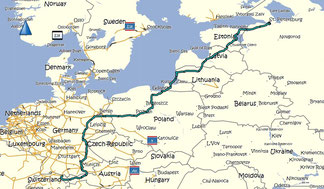 Route Österreich - Estland