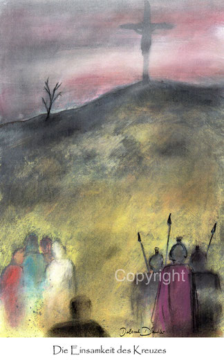 christliche Karten, die Einsamkeit des Kreuzes, Nebel Einsamkeit , Jesu Kreuz