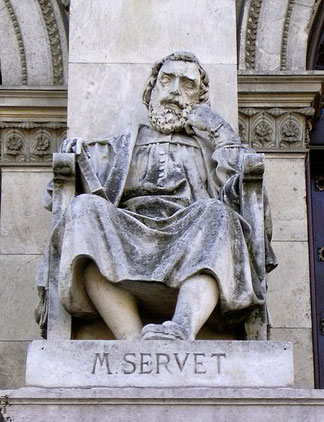 Michel Servet est né en 1511 en Espagne. Il devient très tôt un élève brillant. A l’âge de 14 ans il connaît le grec, le latin et l’hébreu et il a une vaste connaissance de la philosophie, des mathématiques et de la théologie.