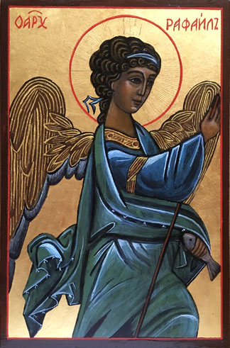 Ikone "Erzengel Raphael" (Reiseikone, Engel der Heilung)