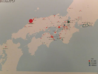 銅鐸文化圏の広がり(野洲市立銅鐸博物館展示パネル)