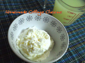 homemade cottage cheese 自家製カッテージチーズ