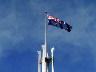 The flagpole at Parliament House