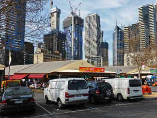 Cars parked at Queen Victoria Markets, Melbourne