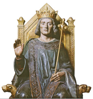 Représentation de Saint Louis rendant la justice. Sculpture sur bois du Palais de Justice de Paris. TEMPLE DE PARIS