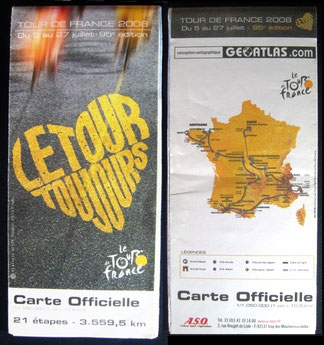 Carte Tour de France 2008 recto-verso