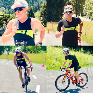 Christian Harzenmoser (5.) und Philip Schädler (7.) nehmen erfolgreich am Sprintriathlon in Kitzbühel teil