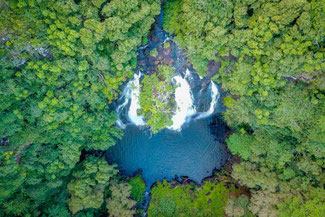 Opeaka'a Wasserfälle auf Kauai im US Bundesstaat Hawaii