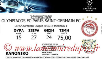 Ticket  Olympiakos-PSG  2013-14