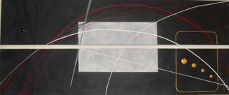 daluz Composition géométrique abstraite aux formes colorées inspiration Miró