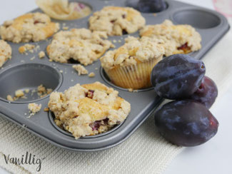 Rezept Zwetschgen Muffins mit Streuseln