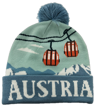 Haube Austria Gondeln und Berge, Retro-Stil