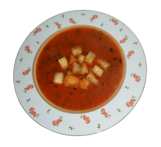 Tomatensuppe mit Croussons