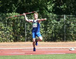 Mathis Morlo wurde mit 44,15 Metern Zweiter im Speewurf der M15. (Foto: Roman Buhl)