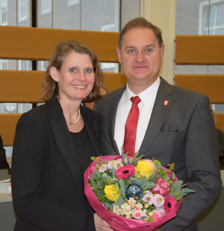 LWL-Landesrätin Judith Pirscher und Fraktionsvorsitzender Arne Hermann Stopsack