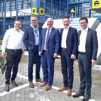 v.l. Björn Bock, Dr. Werner Pfeil MdL, Michael Essers, Stephen Paul MdL und Christoph Pontzen