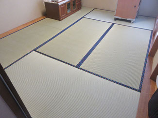 稲城市　畳　ドット柄の畳縁　熊本産畳　国産畳