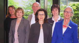 Frau Dr.Hiepler, Frau E.Cremer, Kassenärztliche Vereinigung, Herr W.Müller, Verein KIVI e.V., Renate Frohnhöfer, Bettina Lübbert, Abteilungsleitung Betreuungsstelle, Brigitta Lindemann, Gleichstellungsbeauftragte (v.l.n.r.)