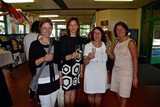 Nicole Westig, Vizelandrätin Silke Josten-Schneider, Gabriele Paar und Michaela Grommes vom Schulamt des Rhein-Sieg-Kreises (v.r.n.l.)
