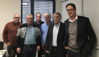 Kreisbauernschaft Euskirchen (v.r.n.l. Markus Herbrand MdB, Hans Schorn Vors. Kreisbauernschaft, Helmut Dahmen, Tobias Esch, Stefan Hermeling, H.-J. Schaefer FDP Euskirchen)