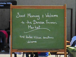 Barossa Farmer's Market welcome sign