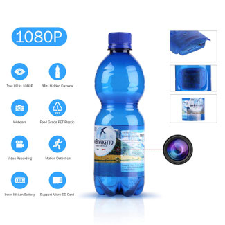 Videocamera spia , bottiglia spia, acqua spia, amazon, 007, 1080p spia bottle