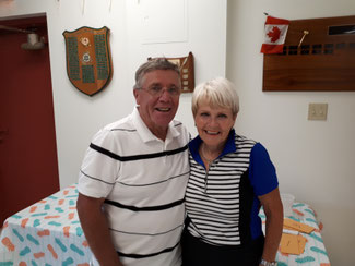 Photo of tournament winners Neil Stewart and MaryLou Demers