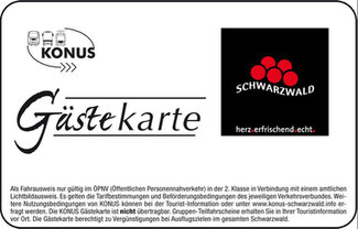 Konus-Gästekarte. Kostenlos Bus und Bahn fahren