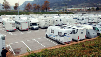 Il parcheggio in Via Fersina, gestito dal Camper Club Trentino
