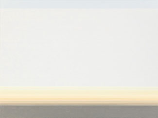Joram von Below, Scape (blau, gelb, braun), Acryl auf Leinwand, 52 x 70 cm, 2020