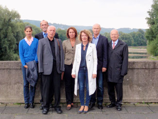 (v. l.): Christina Steinhausen (Ahrweiler), Alexander Buda (Bezirk Koblenz und Kreis Neuwied), Ulrich van Bebber (Ahrweiler), Nicole Westig (Rhein-Sieg), Martina Ihrig (Bad Honnef), Bernd Schlegel (Königswinter) sowie Peter Endler (Bad Honnef).