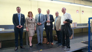 (von Links: Felix Sobbe, Sandra Weeser, Hendrik Sandbrink, Marian Slusarek, Günther Bomm, Herbert Speyerer)
