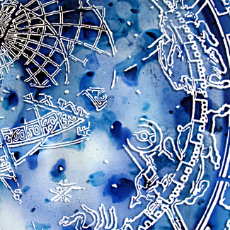 Sylvie Lander-Ex tempore-Tondo de verre-cathédrale de Strasbourg