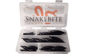 plastic case with snakebite snaps and coated weights