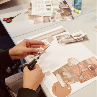 Schere Kleber Papier Collage