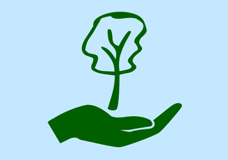 Hand schützt Baum - Umweltschutz - meinaufkleberladen24