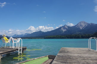Der hoteleigene Anleger am Faaker See in Kärnten