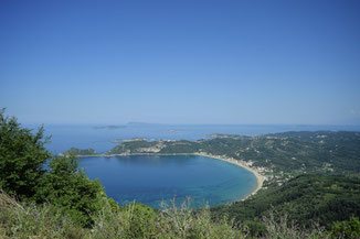 Blick auf die Bucht des Seminarorts Arillas auf Korfu