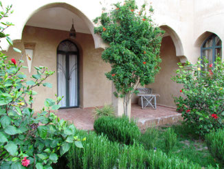 terrasse privée de la chambre d'hotes Muscade , maison d'hotes, Riad le Jardin des Epices, hôtel à Taroudant, Maroc