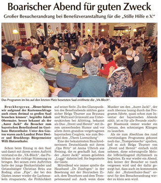 Landshuter Zeitung 25.03.2017: Benfizveranstaltung "Stille Hilfe e.V.",organisiert und durchgeführt von Aurer Jackl  24.03.2017