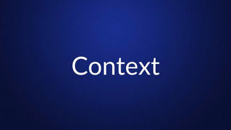 White text reading “Context” is centered on a plain dark blue background.